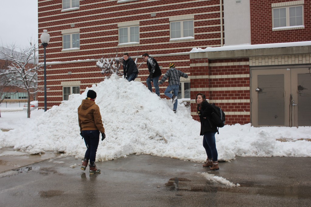Students playing in the snow. Taken by Samantha Crowder.