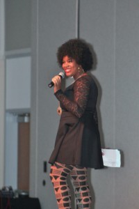 Lauren Lewis, Fall 2015 Homecoming Queen, opens the International Fashion Show preview party.