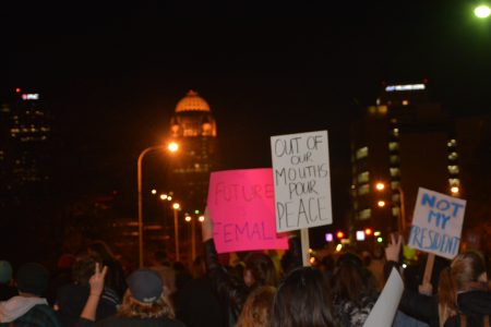 Students and citizens protest Trump