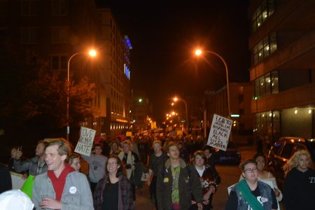 Students and citizens protest Trump