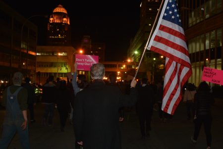Students and citizens protest Trump