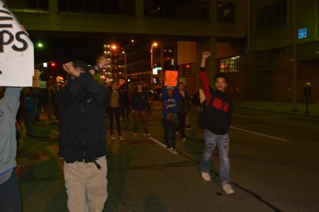 Students and citizens protest Trump