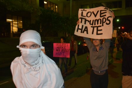 Students and citizens protest Trump