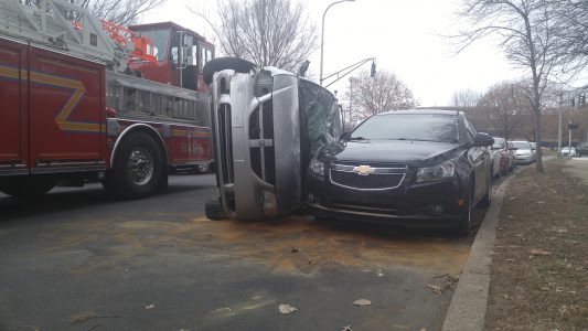 car accident, van, flip, 2nd street, cardinal boulevard