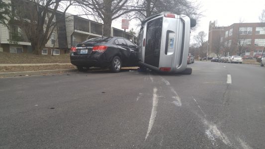 car accident, van, flip, 2nd street, cardinal boulevard