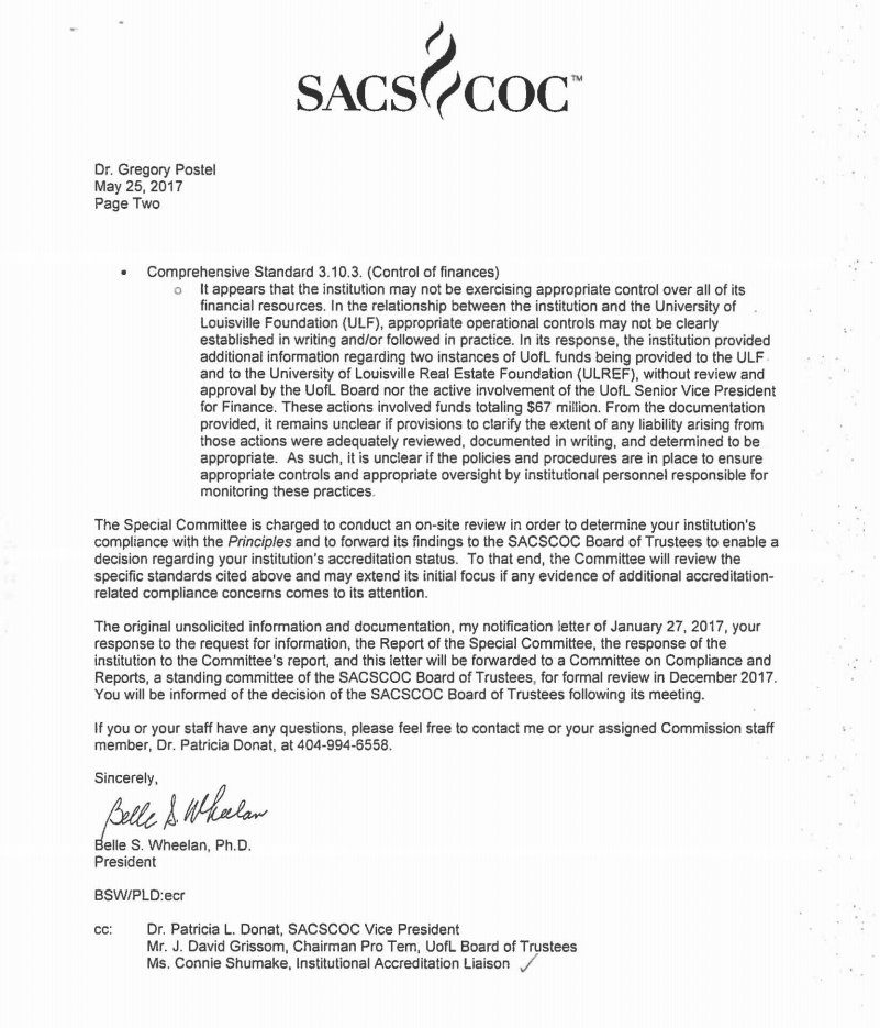 SACS Letter May 25