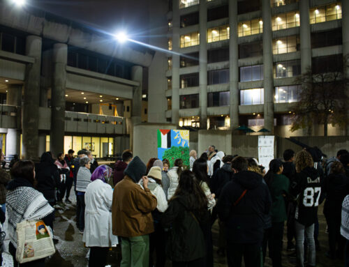 U of L medical students hold candlelight vigil in HSC courtyard to honor Palestinian healthcare workers