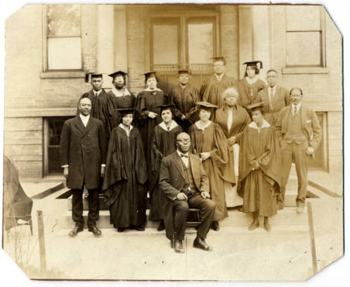 Charles Parrish with students. In 1951, when the university’s racially separate arm, Louisville Municipal College, was closed, Dr. Parrish was the only faculty member invited to teach at the newly integrated Belknap Campus. Photo Courtesy: UofL News