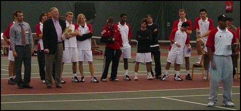 Tennis opens with win on Alumni Night